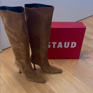 STAUD Women's Tan Knee-High Boots